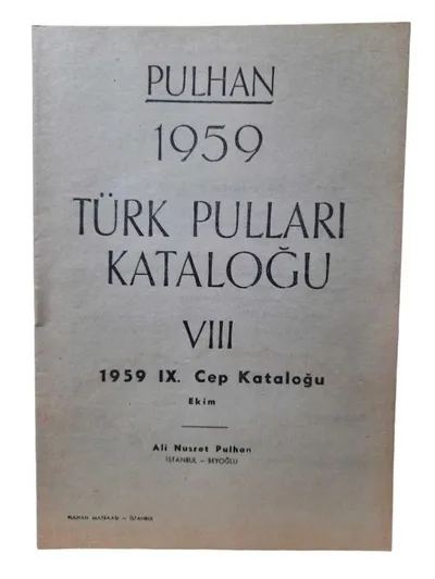 Pulhan 1959 Türk Pulları Kataloğu VIII - 1959 IX. Cep Kataloğu Ekim