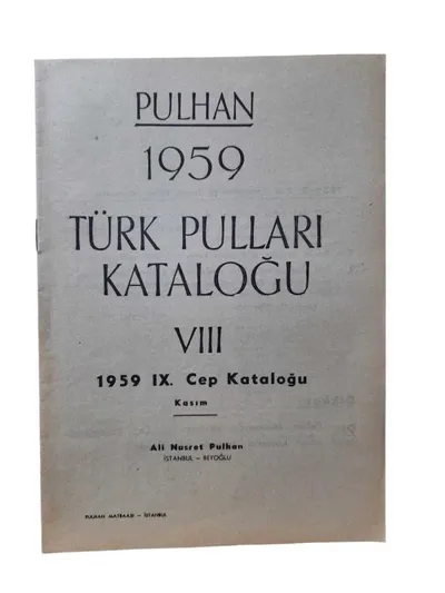Pulhan 1959 Türk Pulları Kataloğu VIII - 1959 IX. Cep Kataloğu Kasım