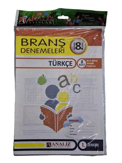 Analiz Yayınları Branş Denemeleri 8. Sınıf Türkçe / 8 Deneme