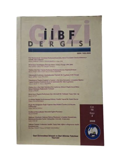 Gazi Üniversitesi İİBF Dergisi Cilt: 10  Sayı: 2 Yıl: 2008