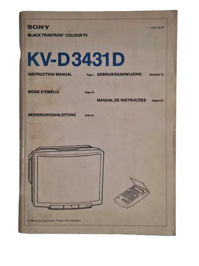 Sony Black Trinitron Colour TV KV-D3431D